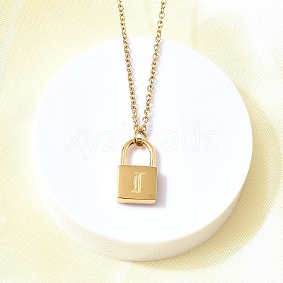 304 Stainless Steel Rolo Chain Pendant Necklaces NJEW-S444-01G-09-1