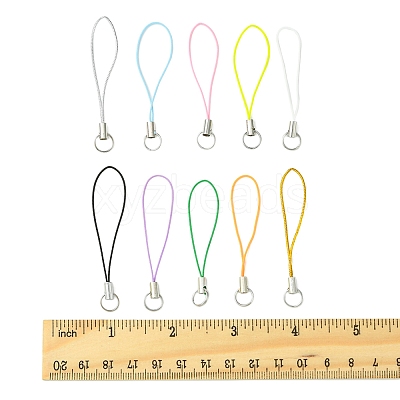 100Pcs Polyester Cord Mobile Straps MOBA-FS0001-02F-1