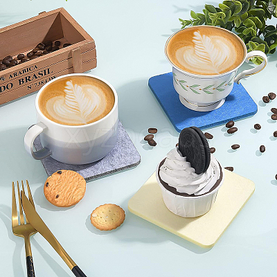 Square Wool Felt Cup Mat DIY-WH0308-14-1