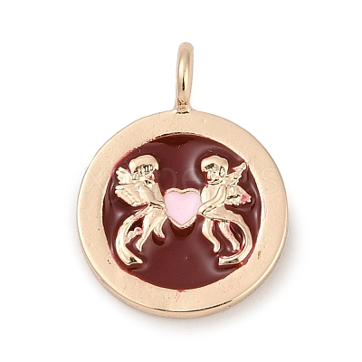 Brass with Enamel Pendants KK-Q096-02G-1