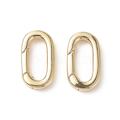 Brass Push Gate Snap Keychain Clasps KK-L006-039G-1