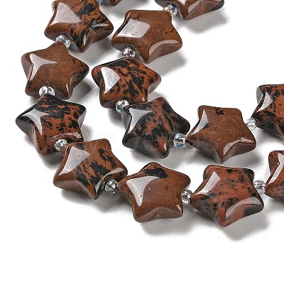 Natural Mahogany Obsidian Beads Strands G-NH0005-024-1