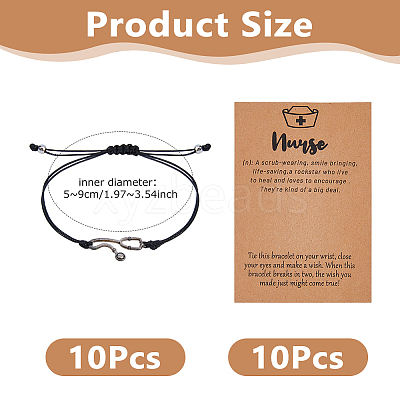 10Pcs Alloy Stethoscope Link Bracelets BJEW-DC0001-16-1