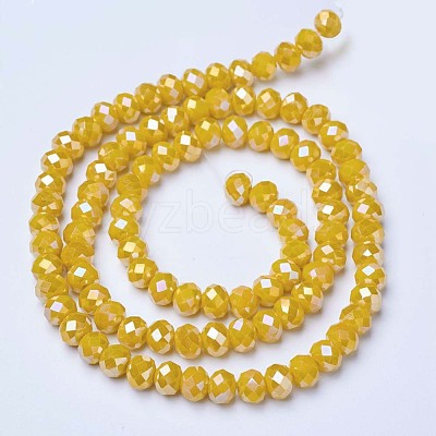 Electroplate Glass Beads Strands EGLA-A034-P6mm-B03-1