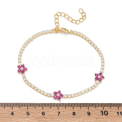Brass Micro Pave Cubic Zirconia Tennis Bracelets for Women KK-D112-03G-1
