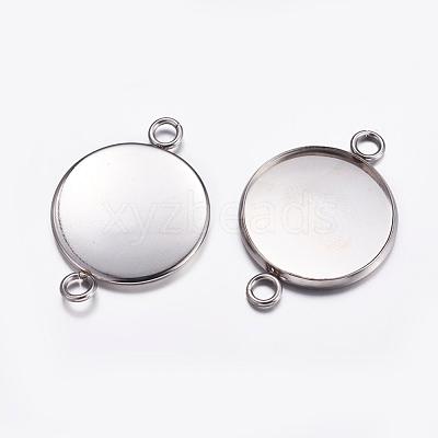 Tarnish Resistant 304 Stainless Steel Cabochon Connector Settings STAS-P161-29-20mm-1