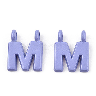 Rack Plating Spray Painted Alloy 2-Loop Link Pendants PALLOY-N176-01M-1