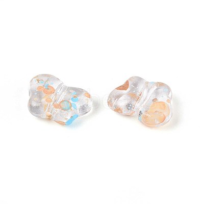 Spray Painted Transparent Acrylic Beads OACR-N149-01J-1
