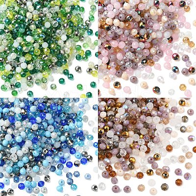 1000Pcs 10 Colors Electroplate Transparent Glass Beads EGLA-YW0005-72A-1