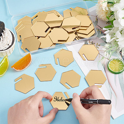 40Pcs Mirror Acrylic Wine Glass Charms AJEW-FG0003-02A-1