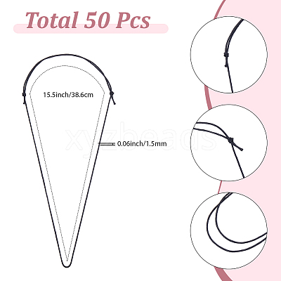 50Pcs Adjustable Waxed Cotton Cord Necklace Making NJEW-SC0001-91-1