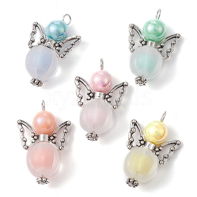 Acrylic and Alloy Pendants PALLOY-JF02237-1