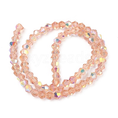 Electroplate Transparent Glass Beads Strands EGLA-K015-18C-1