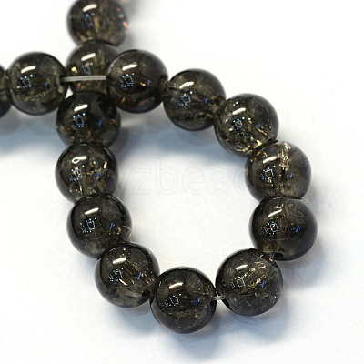 Baking Paint Transparent Crackle Glass Round Bead Strands DGLA-Q018-10mm-10-1