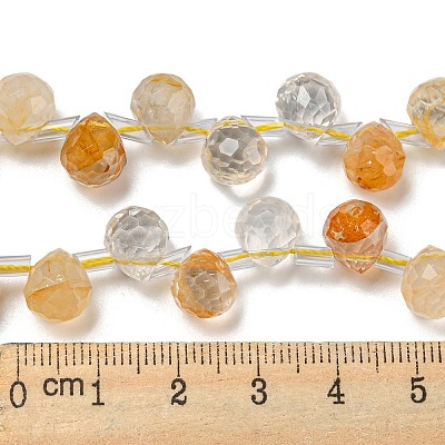 Natural Yellow Hematoid Quartz/Golden Healer Quartz Beads Strands G-H297-B17-02-1