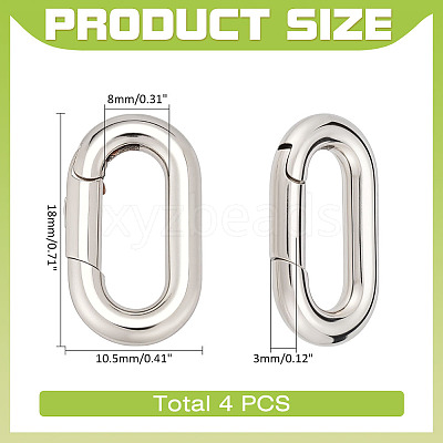 4Pcs 304 Stainless Steel Spring Gate Clasp Findings STAS-ME0002-66-1
