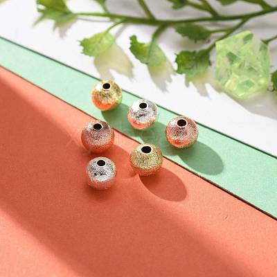 30Pcs 3 Colors Brass Textured Beads Set KK-LS0001-07-1