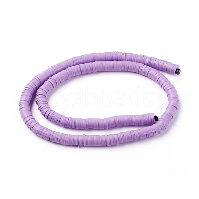 Flat Round Handmade Polymer Clay Beads CLAY-R067-6.0mm-01-1