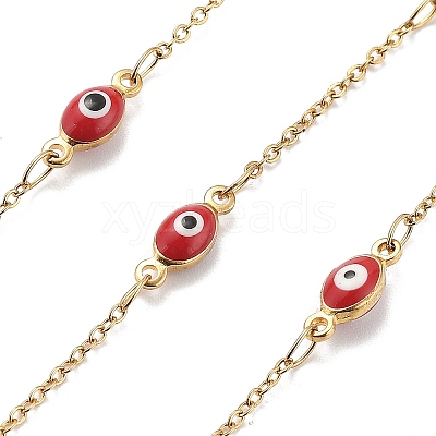 Enamel & 304 Stainless Steel Link Chains CHS-K021-10G-01-1
