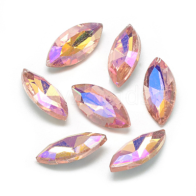 Pointed Back Glass Rhinestone Cabochons RGLA-T020-7x15mm-04-1