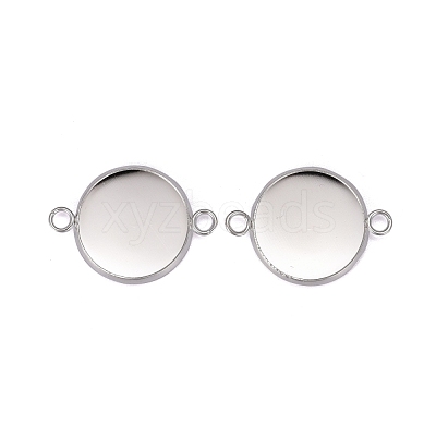 201 Stainless Steel Cabochon Connector Settings X-STAS-F191-15S-F-1