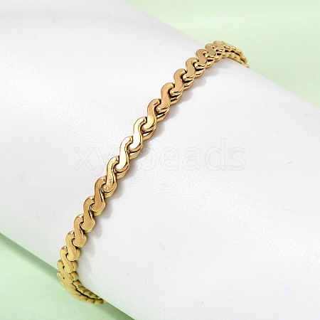 304 Stainless Steel Link Chain Bracelets for Women BJEW-A158-02D-G-1