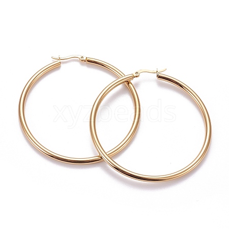 201 Stainless Steel Big Hoop Earrings LS-EJEW-F205-14G-C-1