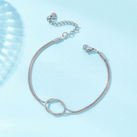 304 Stainless Steel Snake Chain Bracelets for Women BJEW-JB13359-1