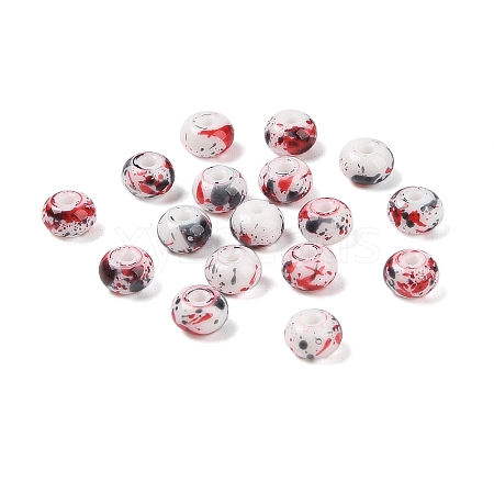 Opaque Spray Painted Glass Beads GLAA-G118-01R-1