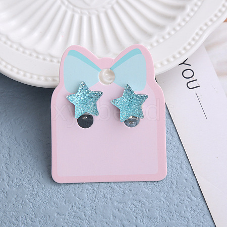 Alloy Plastic Clip-on Earrings for Kid WG9F41F-01-1