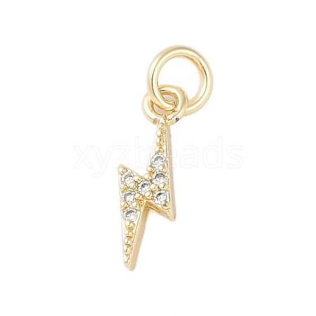 Rack Plating Brass Micro Pave Clear Cubic Zirconia Charms KK-Z060-14G-1