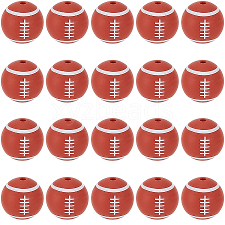 32Pcs All Kinds of Sports Balls Silicone Beads SIL-SC0001-81A-1