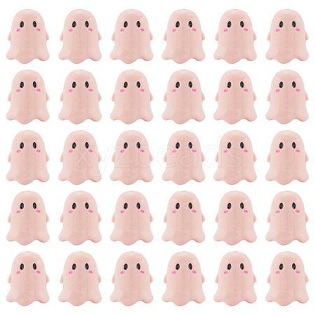 30Pcs Opaque Acrylic Beads MACR-SC0001-60C-1