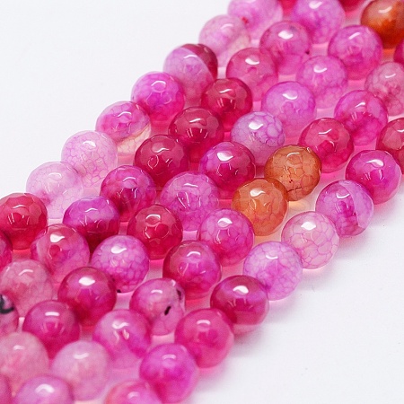 Faceted Natural Agate Beads Strands G-F561-6mm-D03-1