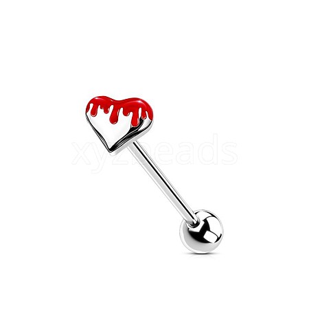 304 Stainless Steel Enamel Straight Barbell Tongue Rings FS-WG7AF88-14-1