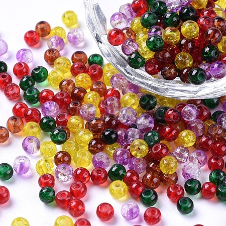 Baking Painted Crackle Glass Beads DGLA-X0006-4mm-05-1