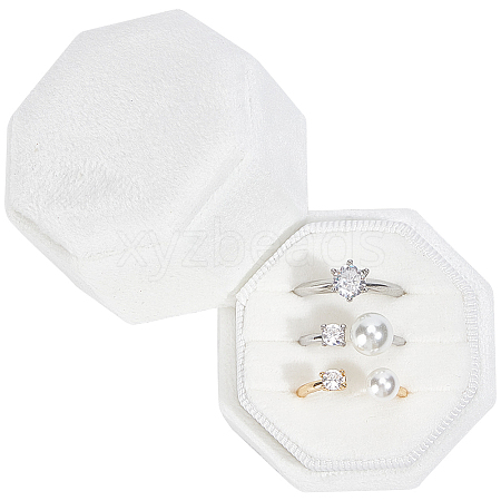 Velvet Cover Plastic Couple Ring Box VBOX-WH20001-02A-1