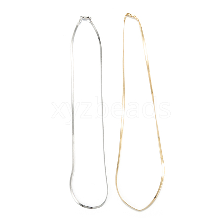 Brass Herringbone Chain Necklaces NJEW-B079-05C-1