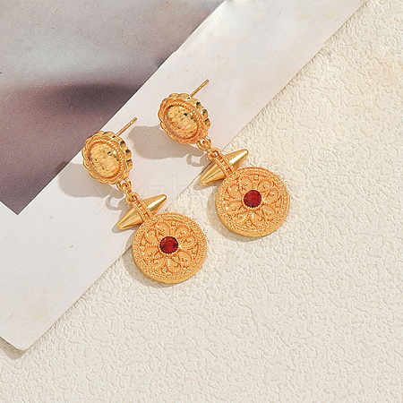 Alloy Rhinestone Stud Dangle Earrings for Women XJ2784-2-1