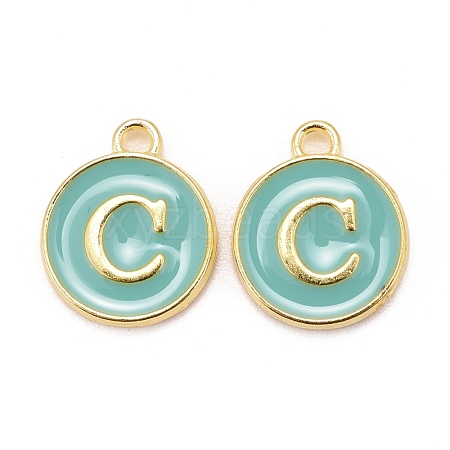 Golden Plated Alloy Enamel Charms X-ENAM-S118-05C-1