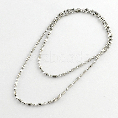 Tarnish Resistant 304 Stainless Steel Ball Chain Necklace Making NJEW-R225-03-1