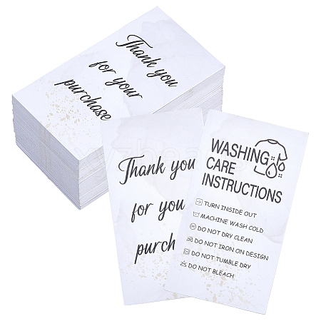 240Pcs Floral Print Paper Care Instructions Cards AJEW-FG0005-62D-1