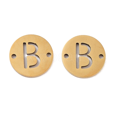 PVD Vacuum Plating 201 Stainless Steel Hollow Flat Round Links FIND-R149-03B-G-1