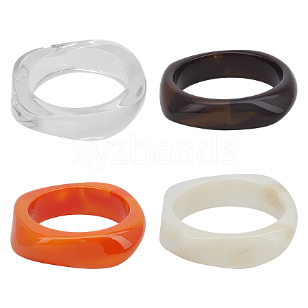 4Pcs 4 Colors Acrylic Bangles BJEW-HY0002-68-1
