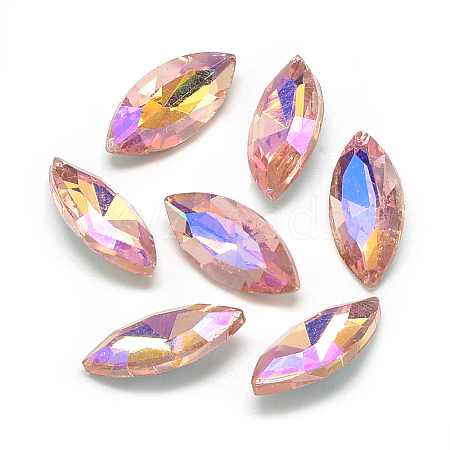 Pointed Back Glass Rhinestone Cabochons RGLA-T020-7x15mm-04-1