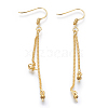 Eco-Friendly Brass Earring Hooks X-ZIRC-J021-37G-RS-1
