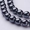 10MM Black AAA Grade Round Non-Magnetic Synthetic Hematite Beads Strands X-G-H1070-1-1