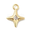 Brass Micro Pave Clear Cubic Zirconia Charms KK-B130-02G-05-1