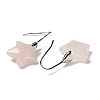 Natural Rose Quartz Star Dangle Earrings EJEW-I315-03P-11-2