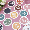 36Pcs 36 Styles Flat Round Paper Blank Label Stickers DIY-WH0308-853B-4
